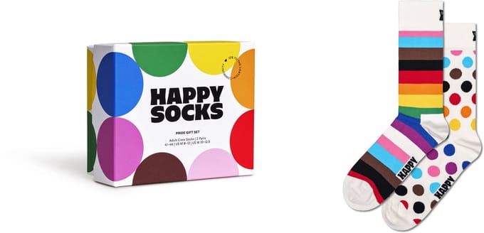 Happy Socks unisex giftbox 2P sokken pride multi