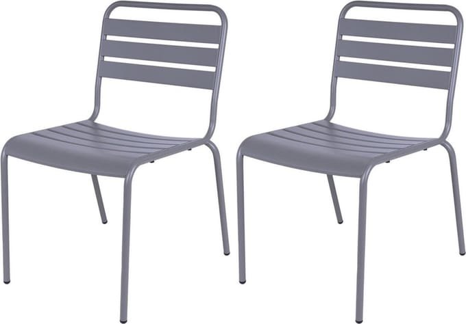 MaximaVida metalen tuinstoel Max muisgrijs - doos per 2 stuks