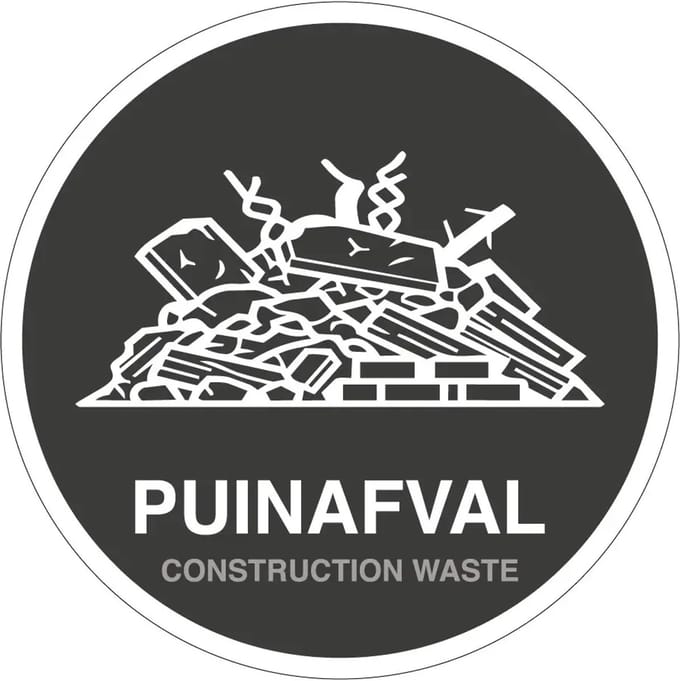 Puinafval sticker | 40 cm