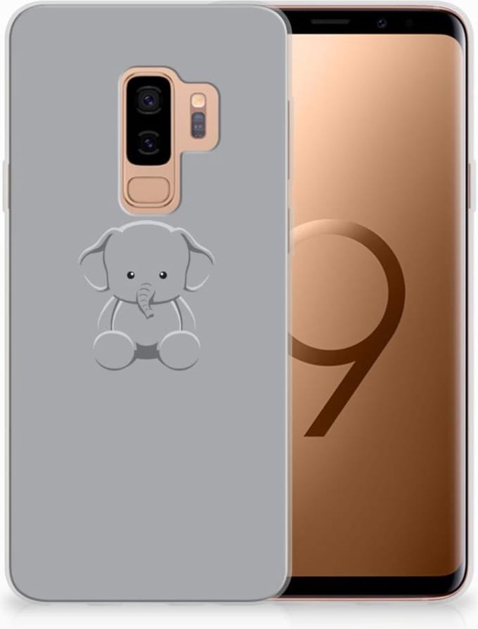 Samsung Galaxy S9 Plus Telefoonhoesje met Naam Grijs Baby Olifant