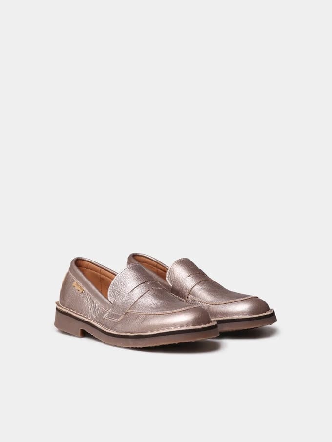 Metallic leren loafers voor dames | IVANA-AT