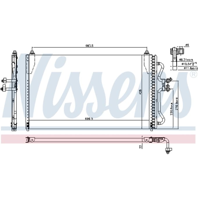 Condensator, airconditioning NISSENS 94731