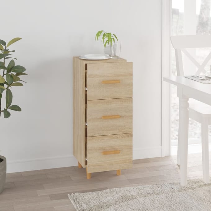 vidaXL - Dressoir - 34,5x34x90 - cm - bewerkt - hout - sonoma - eiken