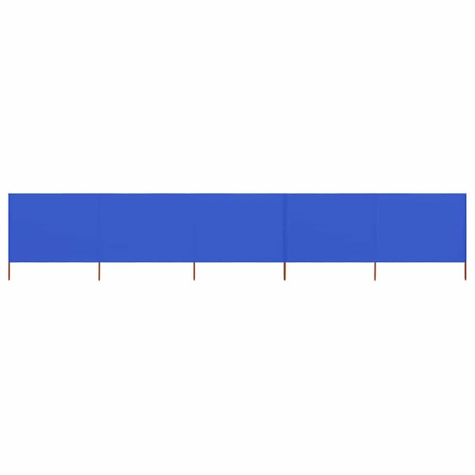 vidaXL - Windscherm - 5-panelen - 600x120 - cm - stof - azuurblauw