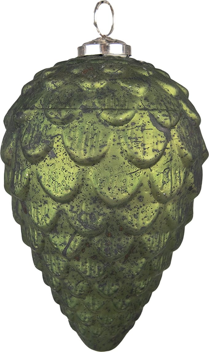 Clayre & Eef Kerstbal Overig Ø 9 cm Groen Glas Kerstballen