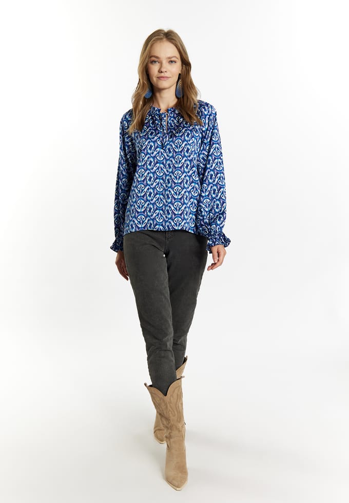 IZIA Blouse Dames Blauw Veelkleurig