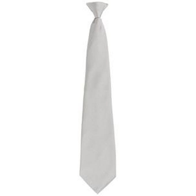 Premier Herenmode "Kleuren" Work Clip On Tie (Zilver)