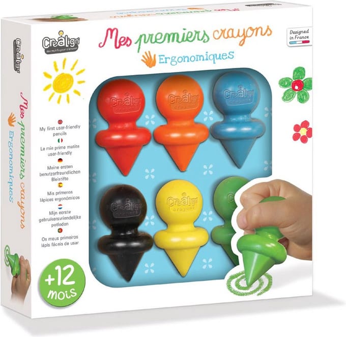 Créa Lign Mijn eerste potloden - Kleuren voor 1 jaar - Ergonomische grip