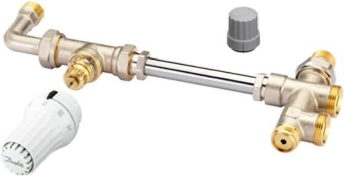 Danfoss samengestelde verdelers, RA-K met radiatorbocht vloeraansluiting RA-K/KW 013G3206