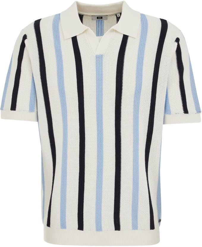 WE Fashion Heren regular fit polo met structuur