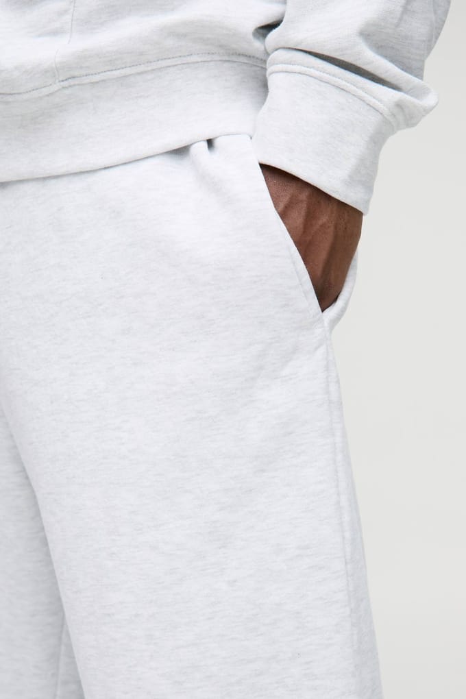 Plus Straight Leg Fit Joggers In Grey Marl | Size 3XL
