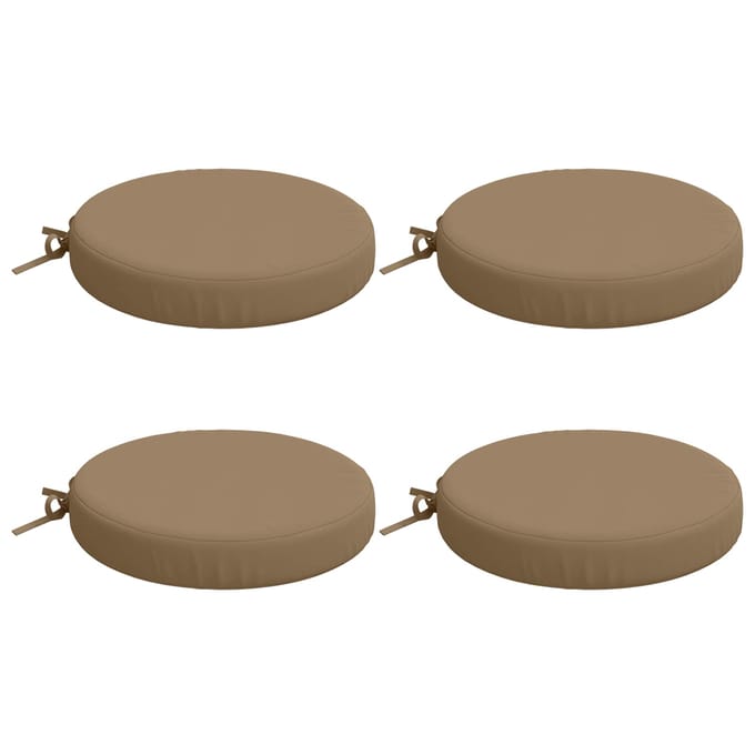 vidaXL - Zitkussens - SOEST - 4 - st - 100% - Polyester - Taupe - Ø - 40 - x - 7 - cm
