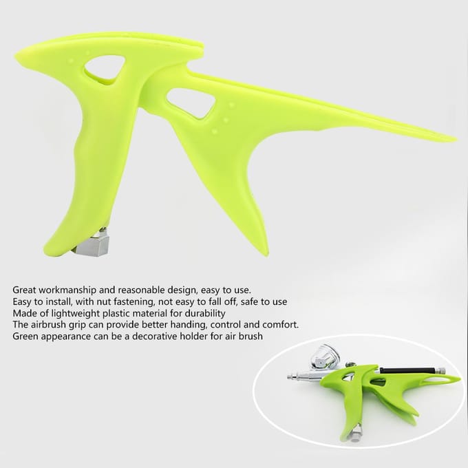 Poignée Support pour Aérographe en Plastique Vert Haute Dureté avec Fixation par Écrou