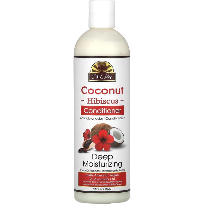 Okay Pure Naturals, Après-shampoing, Noix de coco et hibiscus, 350 ml (355ml) white