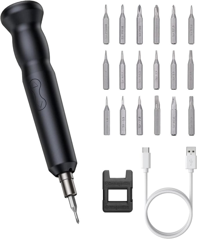Draagbare Mini Elektrische Schroevendraaier 21-in-1 Set met 18 Bits en LED Verlichting