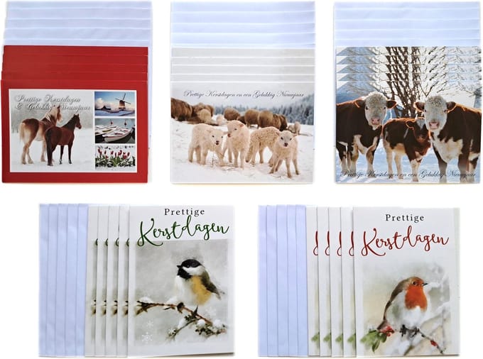 Kerstkaarten – 25 Stuks - Prettige Kerstdagen – 10 x 14 cm – K-190