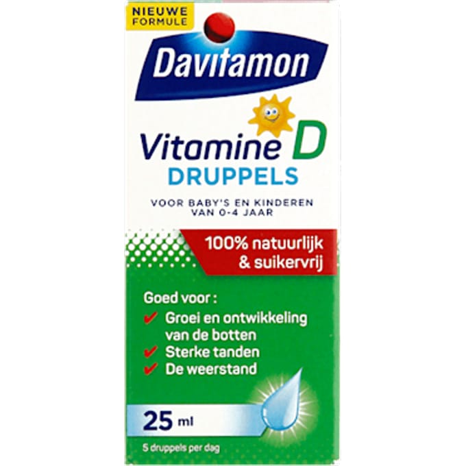Davitamon Vitamine D Druppels - Vitamine D olie voor baby’s en kinderen - met zonnebloemolie - 100% natuurlijk