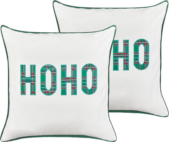 JOYCANDY - Sierkussen set van 2 - Wit - 45 x 45 cm - Katoen