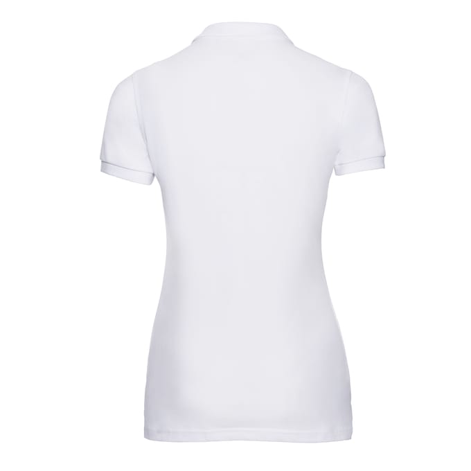 Russell Dames/Dames Piqué Stretch Poloshirt (Wit)