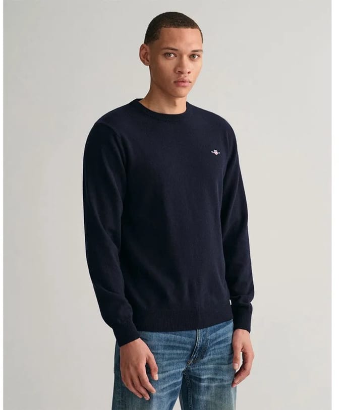 Trui GANT Men Superfine Lambswool C-Neck Marine-S