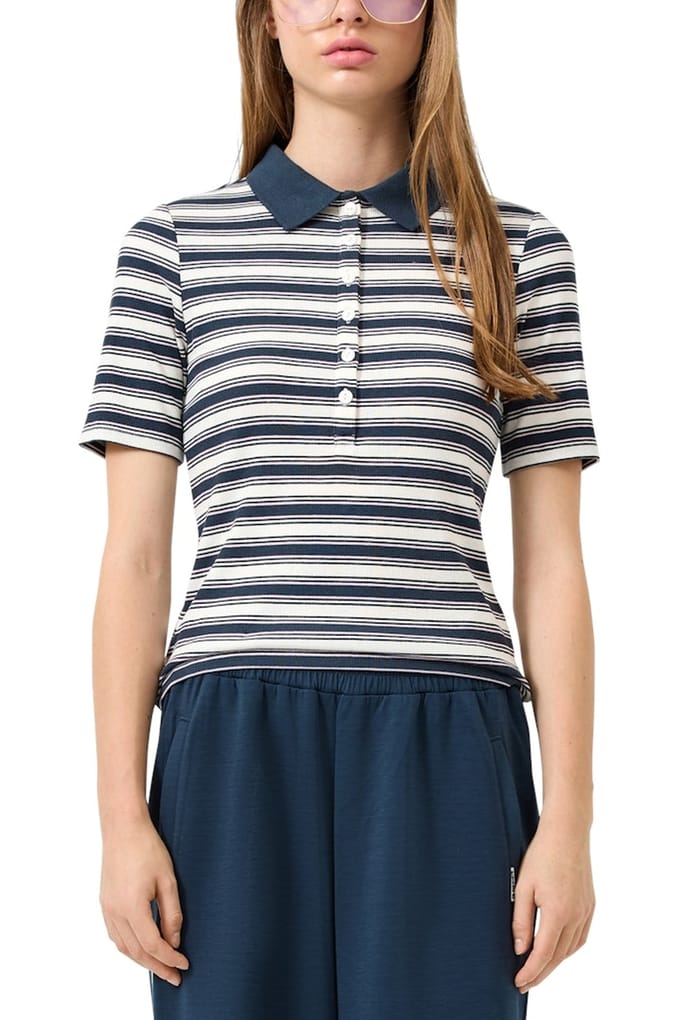 Q/S designed by - Dames t-shirt - Maat XS - Vrouwen - MARINE - Elastaan