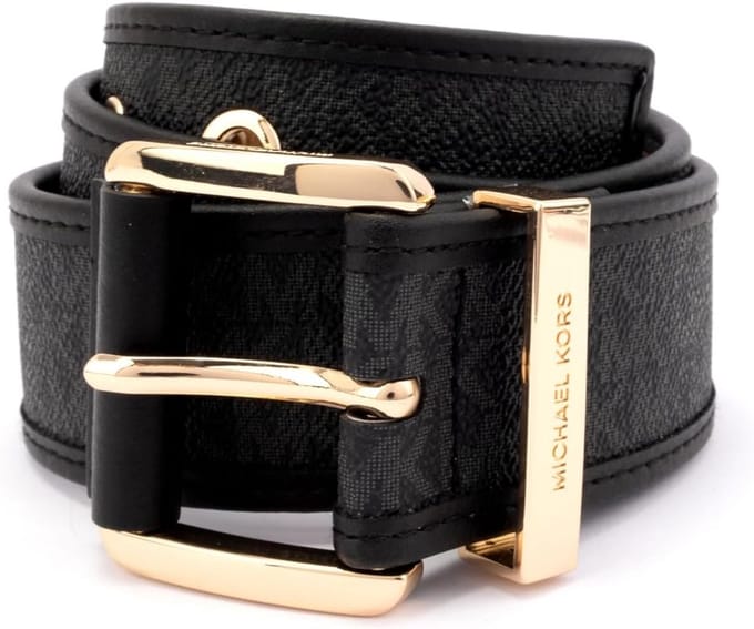 Damesriem met Logo en Metalen Oogjes
