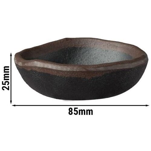 GGM Gastro (12 Stück) Dipschälchen - MARONE - Melamin - 50ml - Ø 85mm - Schwarz/Braun