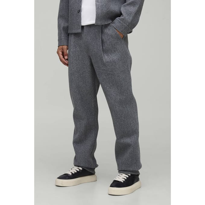 Straight Fit Brushed Trouser | Grey | Size XS
