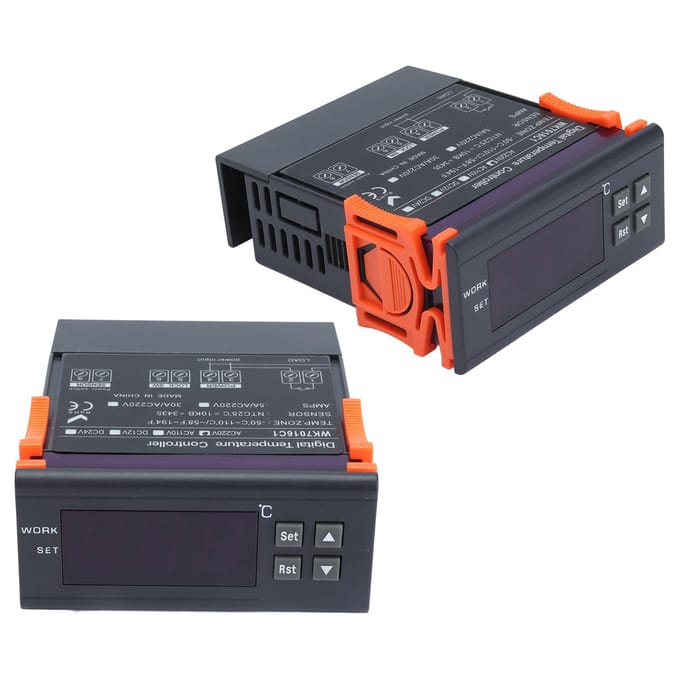 Digitale Temperatuurregelaar Elektronische Temperatuurregeling Thermostaat met LCD-display Sonde AC220V5A gray