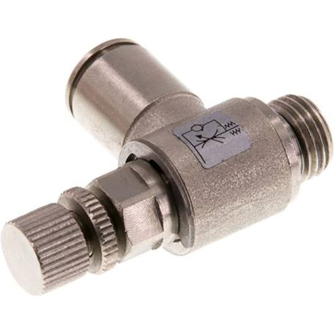 L-stuk Regelventiel 10 mm - G1/4'' Regeling-in Messing Kartelschroef