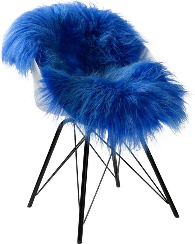 Dyreskinn IJslandse schapenvacht - blauw - ca. 100 x 65 cm