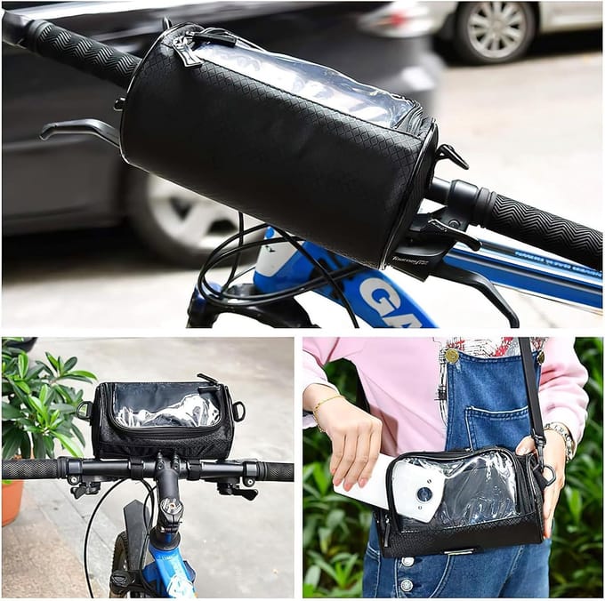 Waterdichte fietstas met touchscreen, afneembare riem en 3 liter capaciteit