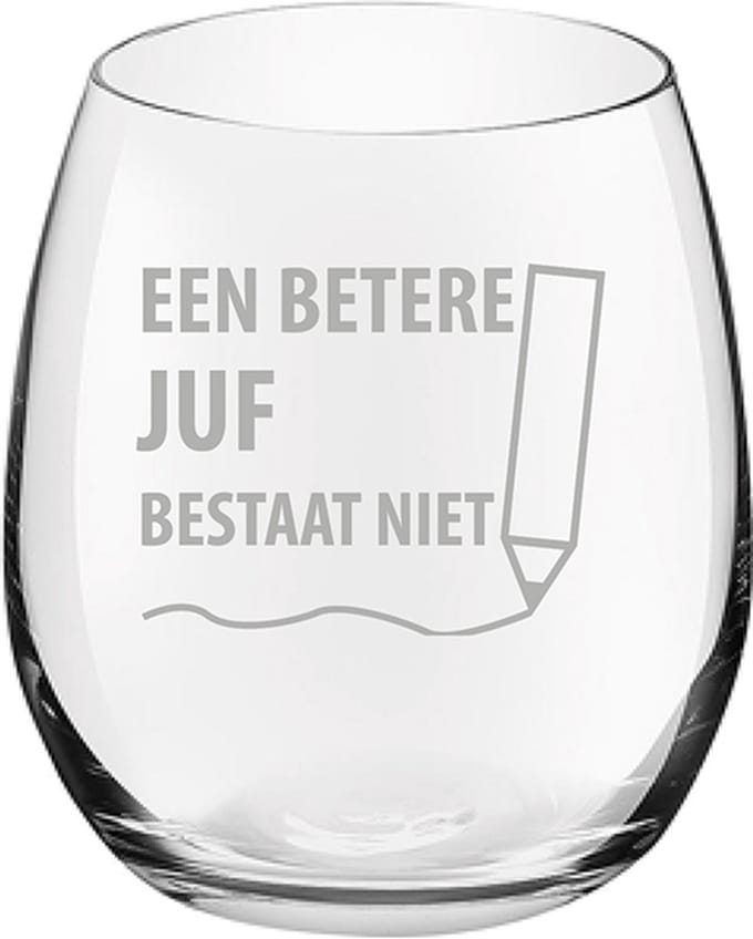 Gegraveerde Drinkglas 39cl een betere juf bestaat niet