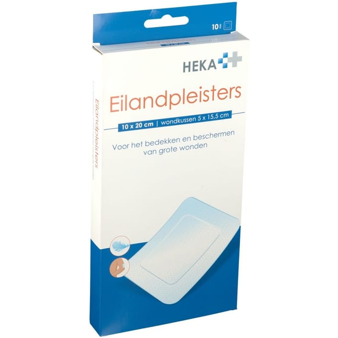 Hekaplast Eilandpleister 10cm x 20cm steriel 10 Stuks