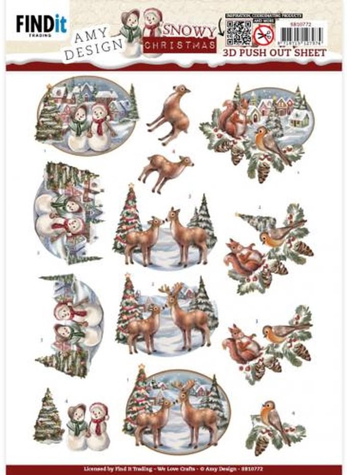 3D Push-Out - Amy Design - Snowy Christmas - Snowy Snowman