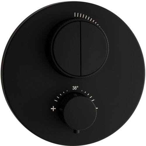 Herzbach DEEP BLACK concealed thermostat PUSH round 23.803050.1.12