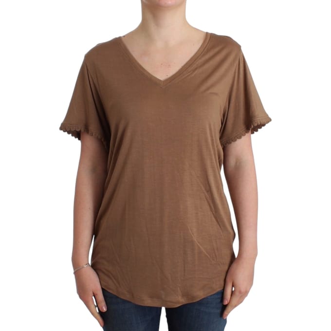 John Galliano Bruine korte mouwen top