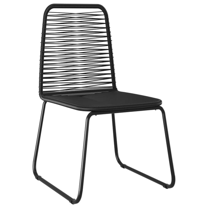 vidaXL - Tuinstoelen - 4 - st - poly - rattan - zwart
