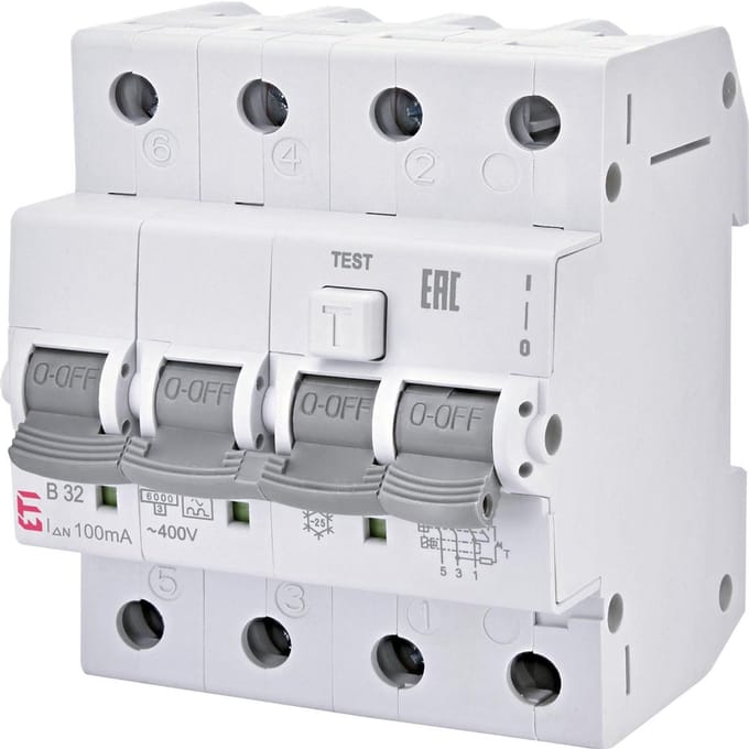 ETI aardlekautomaat 3-polig+nul 16A B-kar 30mA (431000153)