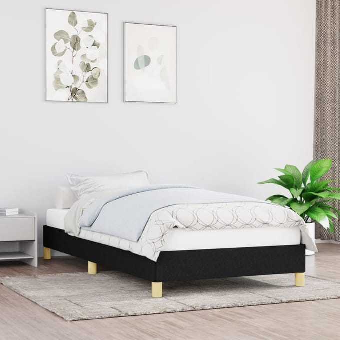 vidaXL - Bedframe - zonder - matras - 90x190 - cm - stof - zwart