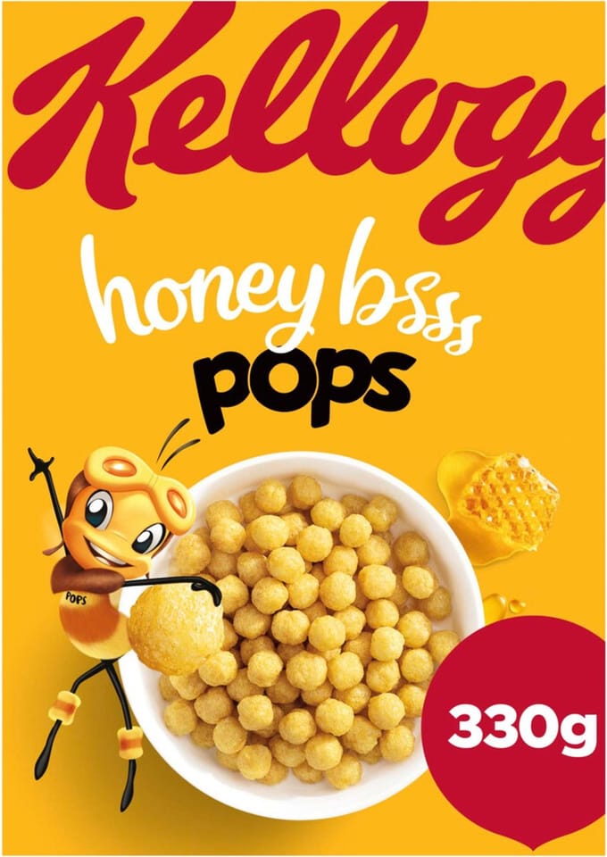 Kellogg's Honey Pops Ontbijtgranen - 4 x 330 gr - Voordeelverpakking