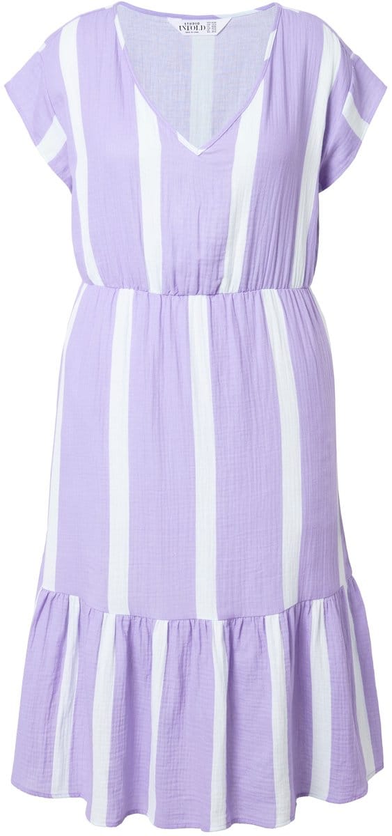 Studio Untold - Dames - Midi-jurk A-lijn mousseline strepen - Lavendel - Maat 50+