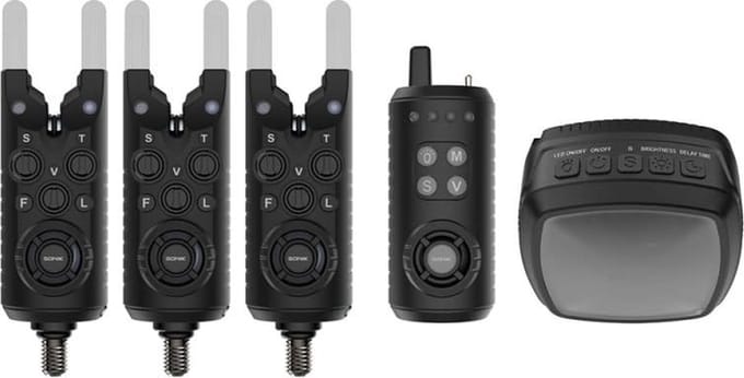 Beetmelderset -Sonik - Gizmo 2 - Alarm Set 3+1 + Bivvy Lamp