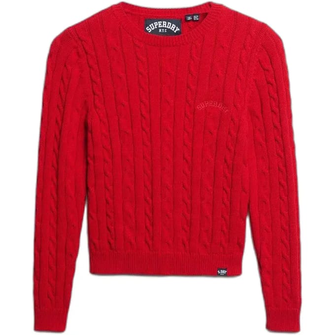 Fijne gedraaide trui essentials ronde hals dames Superdry