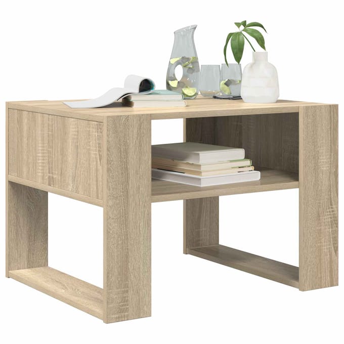 vidaXL - Salontafel - Sonoma - Eik - 66 - x - 53 - x - 45 - cm - Bewerkt - hout