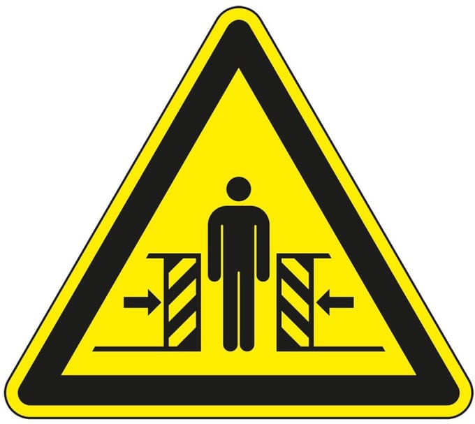 Waarschuwingssticker klemgevaar - ISO 7010 - W019 300 mm