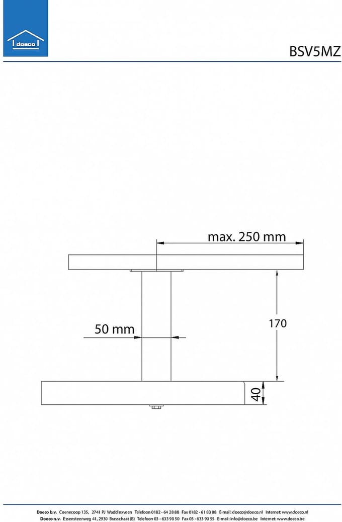 Bladsteun model 5x5 vierkant zwart Doeco Bladsteunen