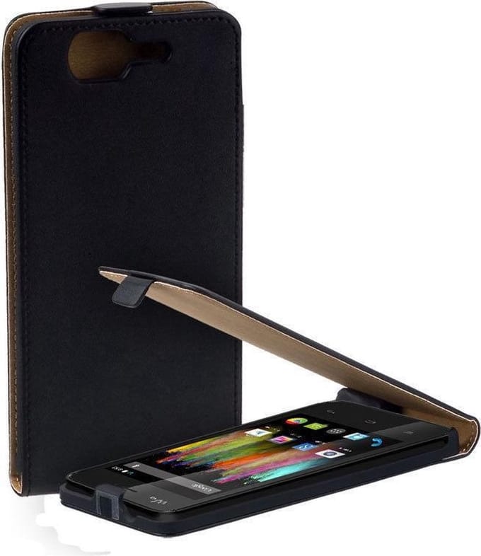 Lelycase Zwart Wiko Kite Eco Leather Flip Case