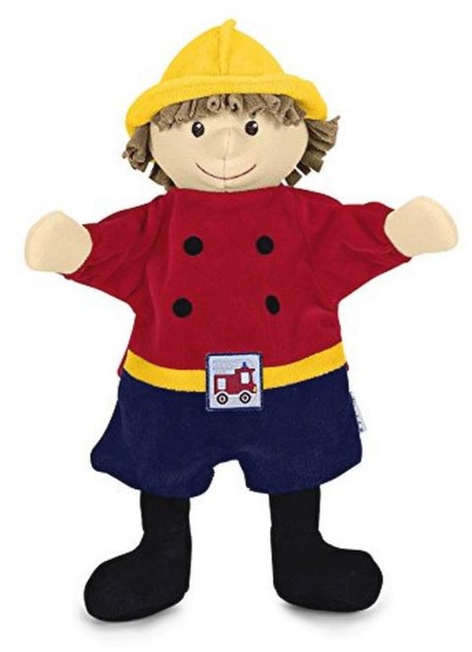 Handpop brandweerman 30 cm - Creatief speelgoed voor kinderen