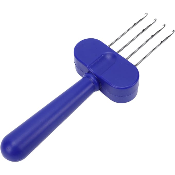 Outil de Tricot de Cordon à 4 Crochets Tresseur de Cordon Outil de Loisirs Créatifs Portable Crochet Crochet d'Agrafe Multifonctionnel Bleu bleu